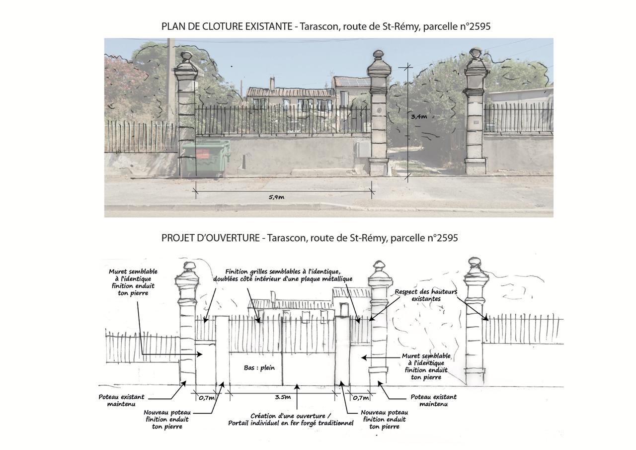 Déclaration préalable de travaux pour cloture à Tarascon
