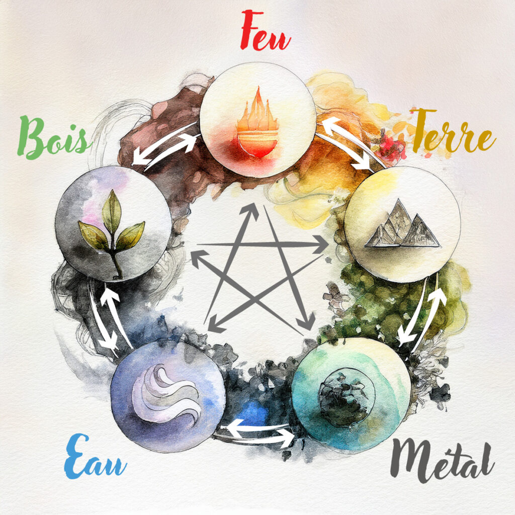 cycle des 5 éléments en médecine traditionnelle chinoise et feng shui